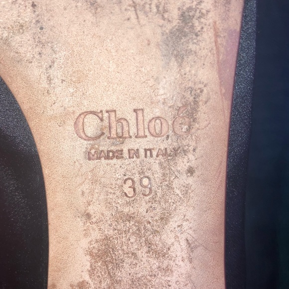 CHLOE Black Satin Rhinestone Embellished Pointed Ballet Flats sz 39 - Picture 10 of 11